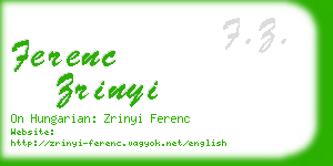 ferenc zrinyi business card